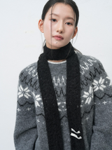 handmade crochet muffler - black       