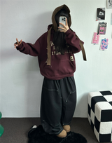 MINK🐻🧸RIVET STRING LONG WIDE PANTS 💙🖤2COLOR