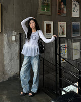 Ribbon washing denim