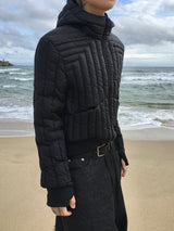 ジュノクロップフーデッドカットアウトライトウェイトパディング 3C