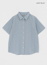 [MADE] Robyou Loose Fit Striped Short Sleeve Shirt