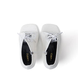 スクエアレースアップオープントゥヒール(White)