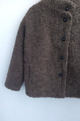 highneck puffy fur jacket