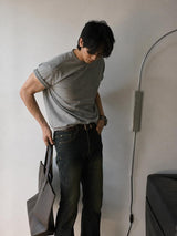 [A-T0163] ラインマッスル半袖Tシャツ (2色)