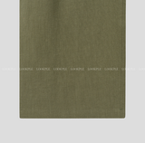 No-Mace Back Banding Two-Tuck Linen Wide Pants