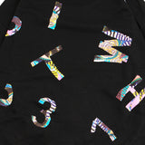 エスニックフラワーロゴクロップ半袖 MTM Tシャツ(UNISEX)_SYS5TS02BK