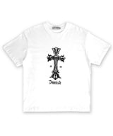 ヴィンテージクラッククロスグラフィックTシャツ_ホワイト