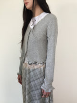 Frill Hem V-Neck Cardigan (3color)