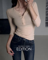 MADE. Feri henley 3/4-sleeve T-shirt