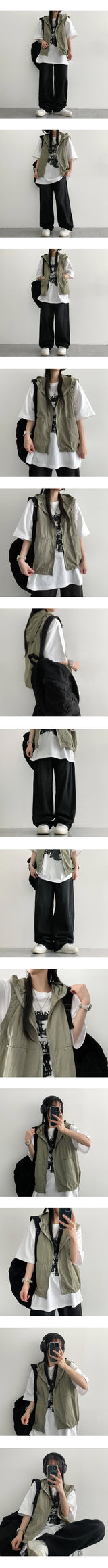 [Summer long pants!] [High quality!] Dunes vintage washed wide denim pants