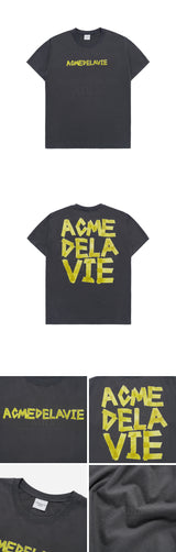 24FW TAPE TYPOGRAPHIC SHORT SLEEVE T-SHIRT CHARCOAL