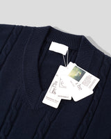 Melter Semi-Cropped Cable V-Neck Knit