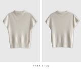 Rear Cashmere Mock Neck Cap Sleeve Knit / 5 colors