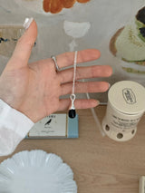 Black gemstone drop necklace