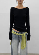 [MADE] Soflen Wool Button Boat Neck Knit