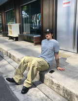 No.1762 ベルテッド カーゴ コットン パンツ