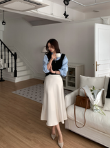 Voile Flare Satin Skirt / 6 Colors