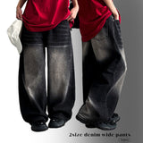 Of washing denim wide pants