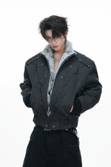 Washed Canvas Fleece Jacket