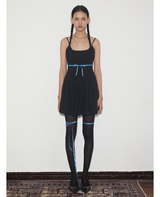 rirri SS 100% Cotton Jacquard Camisole Dress with Smocked Waist in Slimming Black (Excluding Blue Sash)