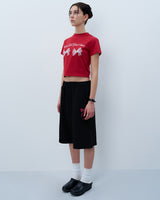 ツインリボンクロップTシャツ　レッド