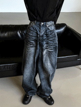 mud-Washing denim pants