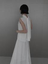 Raven Scarf Blouse Two-Piece Set