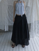 Sella Shirred Flare Long Skirt