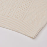 CASHMERE BLENDED CABLE KNIT WHITE