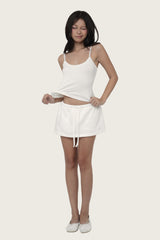 Basic logo low rise sweat skirt, White