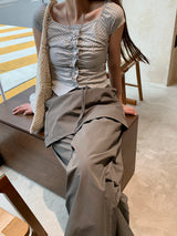 [MADE] Kaen Nylon Layered Skirt Banding Pants