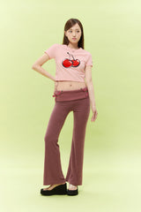 SIGNATURE BIG CHERRY CROP T-SHIRT - LIGHT PINK
