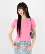 HOT FIX LOGO HALF T-SHIRT [3color]