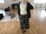 CAMO BAGGY CROPPED SWEAT PANTS