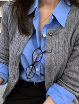 FOB Cable Knit Round Cardigan