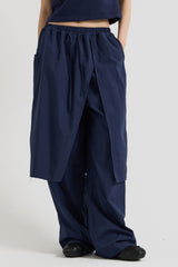 コットンバンディングスカートパンツ, Navy