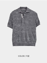 [1+1] LMN Texture Velvet Collar Short-Sleeved Knitwear (3 colors)