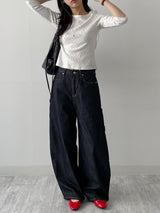 647 Suspender Selvedge Balloon Fit Denim Pants