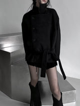 エマハイネックストラップハーフコート