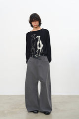Reversible Pleated Drop Crotch Pants
