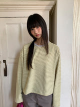 ヘンカンボーダーカラーラウンド長袖Tシャツ