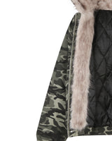 Night camo raccoon fur hood padding