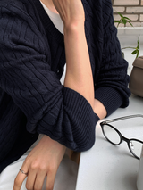 FOB Cable Knit Round Cardigan