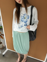 Draped balloon skirt (3color)