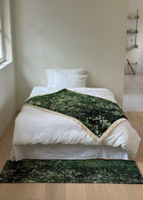green bloom tassel blanket