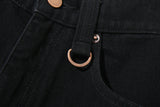 Back Logo Artwork Denim Pants (BLACK)