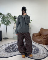 ヴィエッツフーデッドニットジップアップ