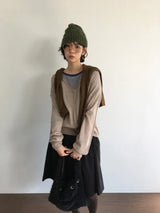 Punto pintuck midi skirt (2color)