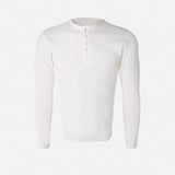 Kanden Ribbed Henley Neck Slim Long Sleeve T-shirt