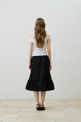 SHERRY UNBALANCE SHIRRLING TOP / WHITE